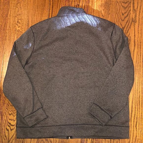 Men’s Charcoal Grey Full Zip Fleece Lined Sweater Zipper Pockets XXL - Picture 9 of 10